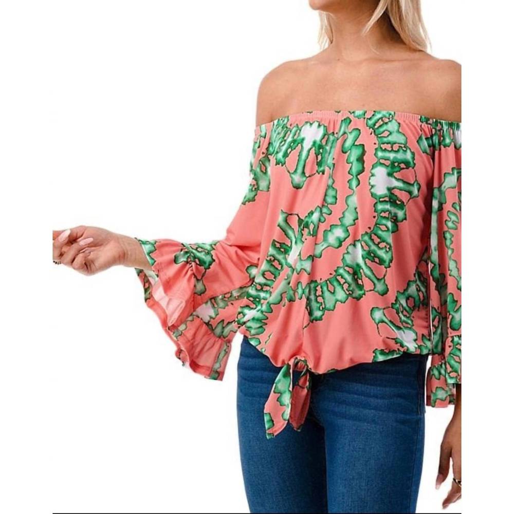 NEW VAVA harriet off shoulder top in coral